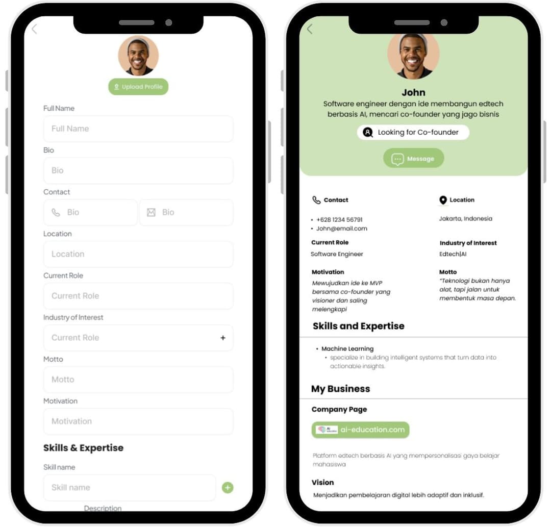 Seedlink Profile Page mockup