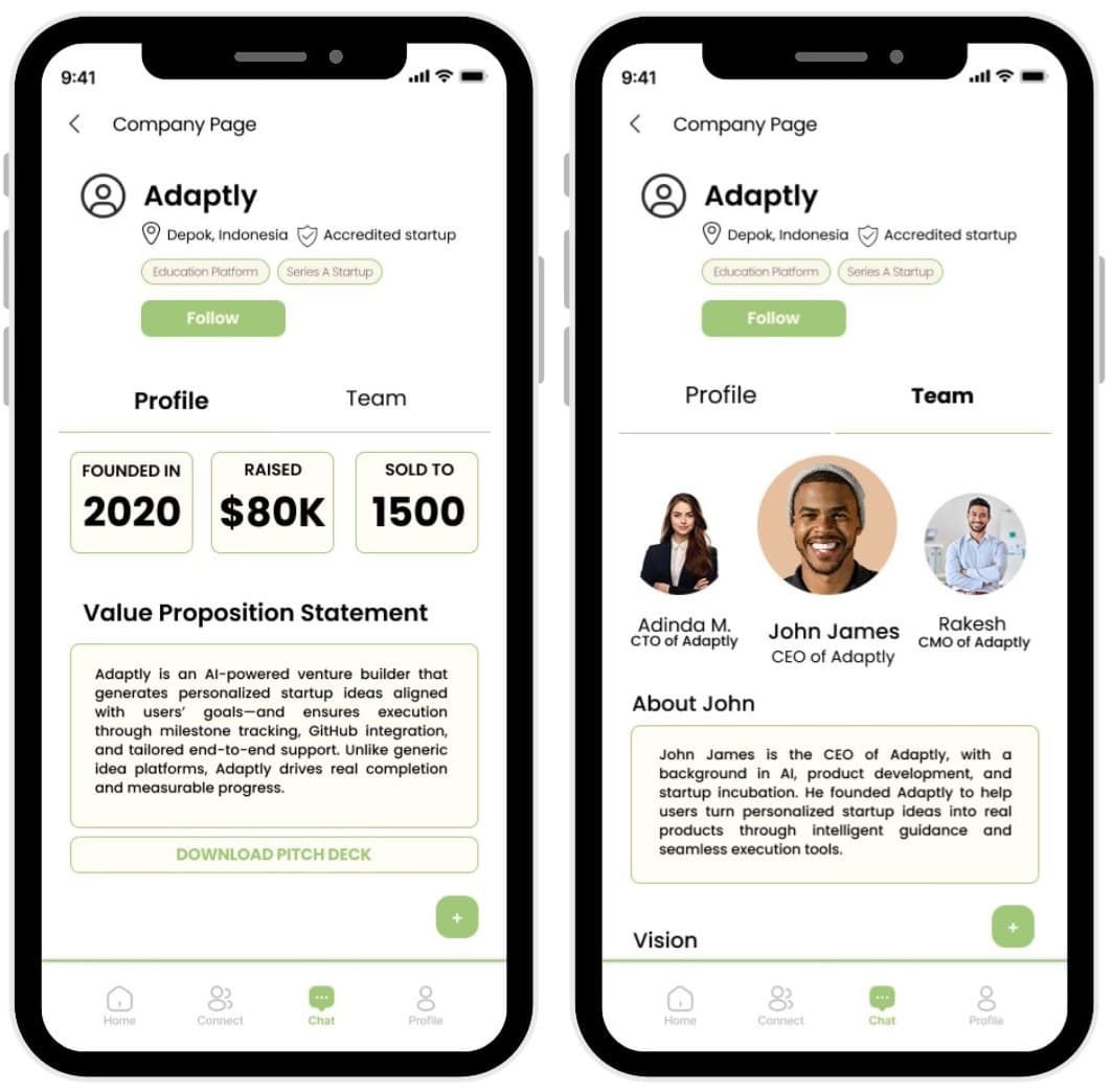 Seedlink Company Page mockup
